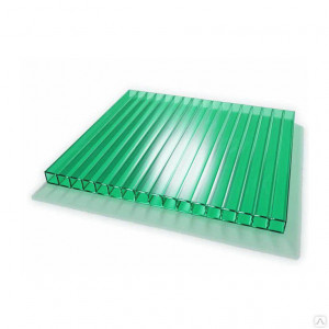 Поликарбонат Зеленый 4 мм сотовый (2,1*6 м)-1
